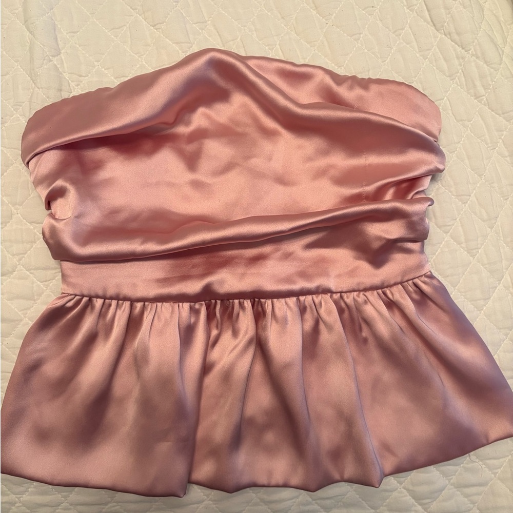 Dynamite Pink Strapless Top - Picture 3 of 4
